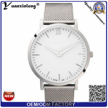 Yxl-794 prata de malha de metal pulseira relógios para senhora quartzo mulheres relógios